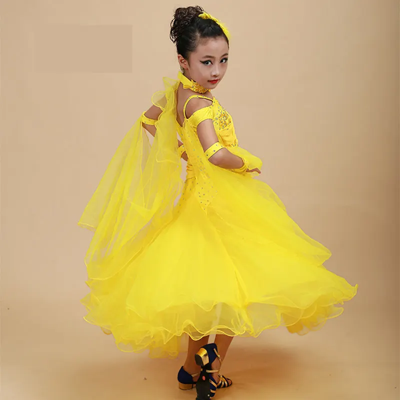 Children Ballroom Dance Dresses Waltz Tango Jazz Dance Costumes Girls