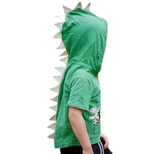 Летняя Милая одежда для малышей; одежда для маленьких детей; Одежда для мальчиков мультфильм Динозавр; Животные; толстовки с капюшоном; Повседневная Толстовка