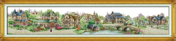 

European towncounted printed on fabric DMC 14CT 11CT Cross Stitch kitsembroidery needlework SetsHome Decor