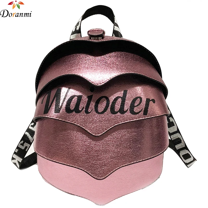 

DORANMI Letter Printed Schoolbag Women's Backpacks 2019 New Special Designed Female Shoulder Back Bag Leather Mochila DJB349