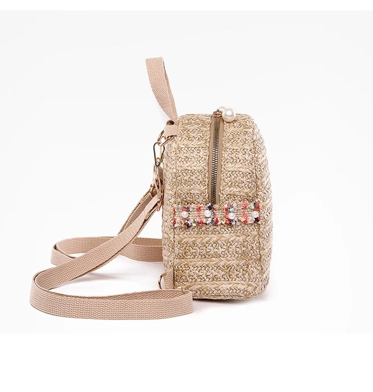Miyahouse модные жемчужные соломенные женские рюкзаки легкие дорожные школьные рюкзаки Тканые Пляжные Сумки