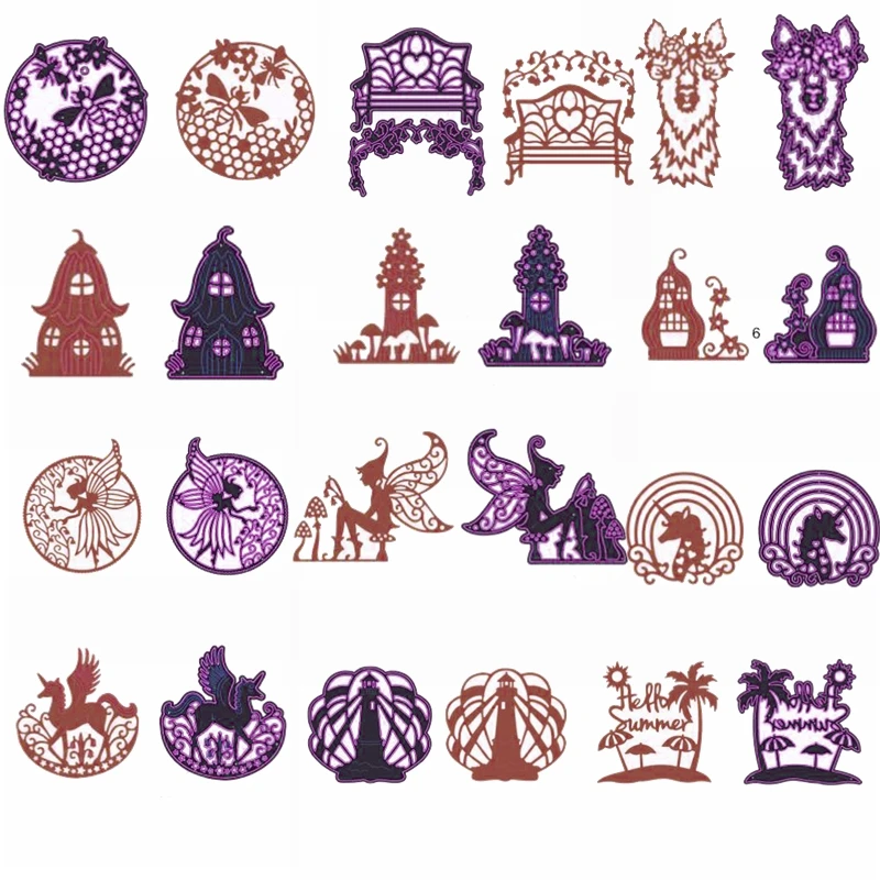 

Cute Fairy Mushroom Florals Mixed Metal Cutting Dies Stencil Scrapbook Album Embossing For Gift Card Making Handcrafts Decor