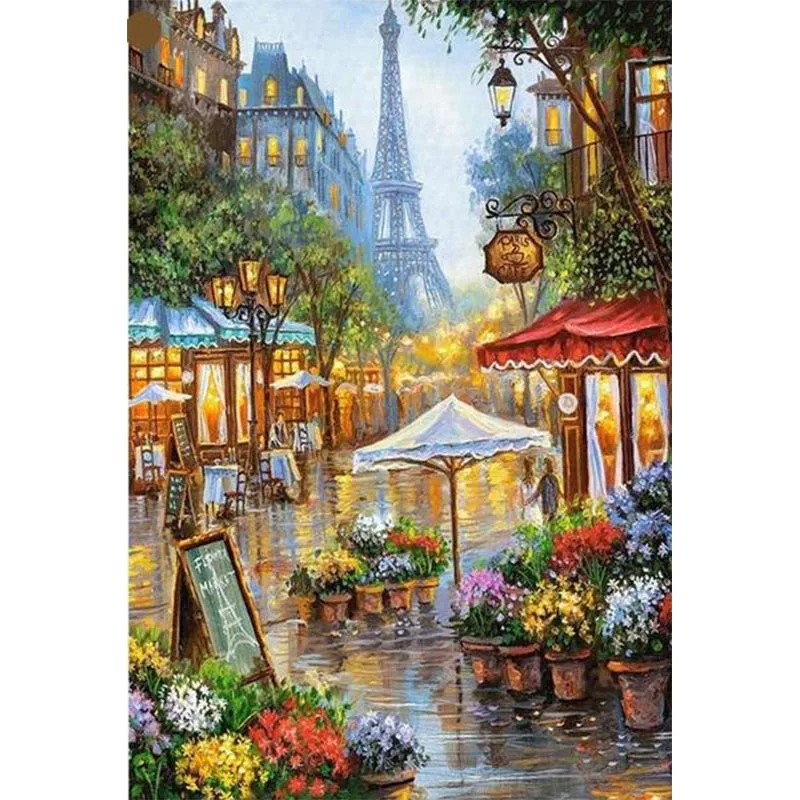 

Diamond Embroidery City Streets Full Square Kit Diamond Painting Scenic of Rhinestones Christmas Decorations For Home