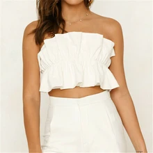 Summer Women Tops Sexy Off-shoulder Tube Crop Tops Strapless Bra Tank Top Vests Ladies Clothes Solid Color Backless Top T Shirt