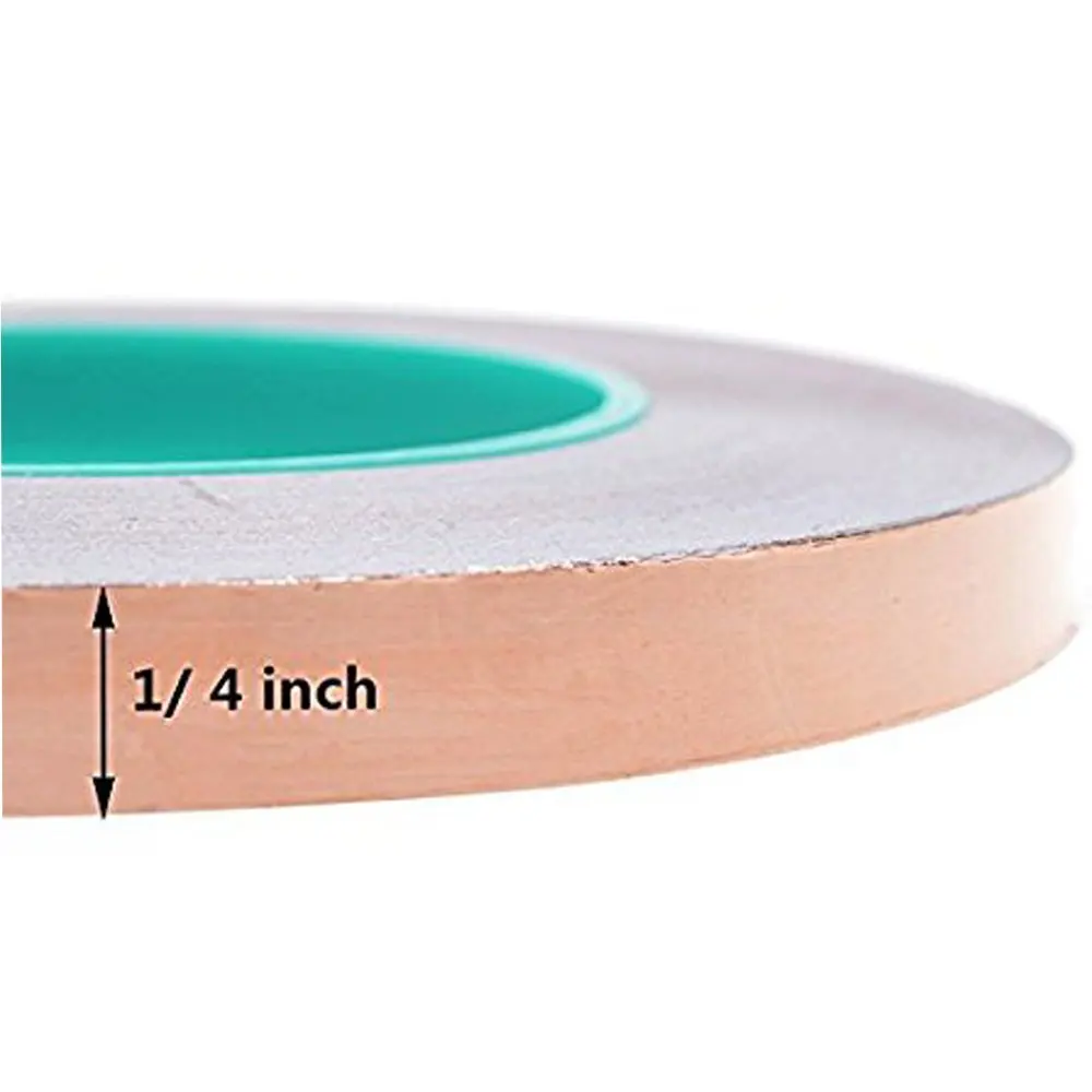 1 Inch Copper Foil Tape with Double Sided Conductive 21.8 Yards Adhesive Dual Conductive for EMI Shielding,Stained Glass,Soldering,Electrical Repairs,Slug Repellent,Paper Circuits,Grounding 