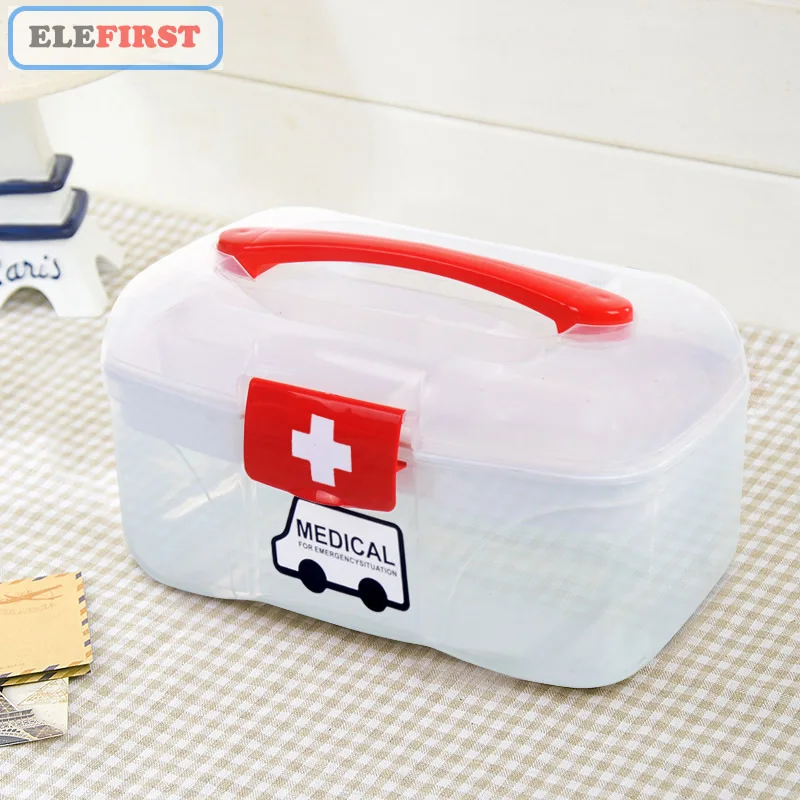 Portátil hogar médico primeros auxilios Kits de emergencia PP medicina vacía vendajes almacenamiento para coche inicio viaje al aire libre campamento