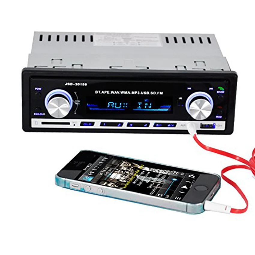 12 в 1 Din автомобильный аудио mp3-плеер радио Bluetooth автомобильный стерео в тире fm-приемник Aux-In USB/SD Авторадио Съемная панель рамка TDA