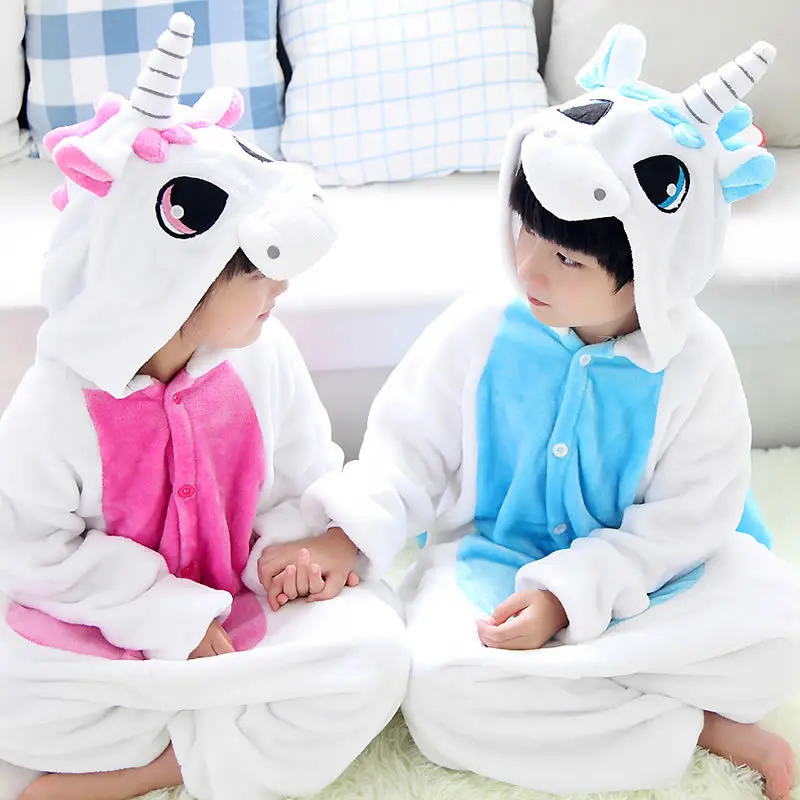 

Girls Boys Winter Coral Fleece Warm Pajama Kigurumi Pajamas Unicorn Cartoon Animal Children Pyjamas Kids Onesies Sleepwear 3-7