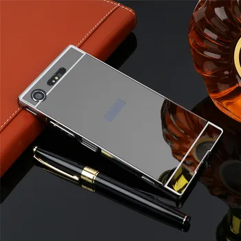 

For Sony XZ1 G8342 G8341 Case Plating Metal Frame Cover with Mirror Effect Back Cover Hard Phone Case for Sony Xperia XZ1 G8341
