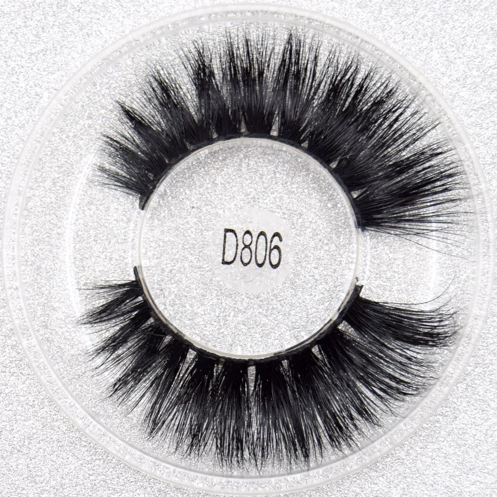 

Visofree Mink Lashes Eye-tailed Thick False Eyelashes Pure Handemade Eyelashed Plastic Black Terrier 1 Pair/box Lashes D806