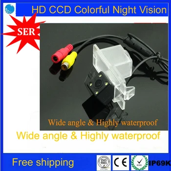 

Promotion Highest nightvision 4 leds CCD HD waterproof backup reverse parking car rear view camera for SsangYong Kyron Rexton II