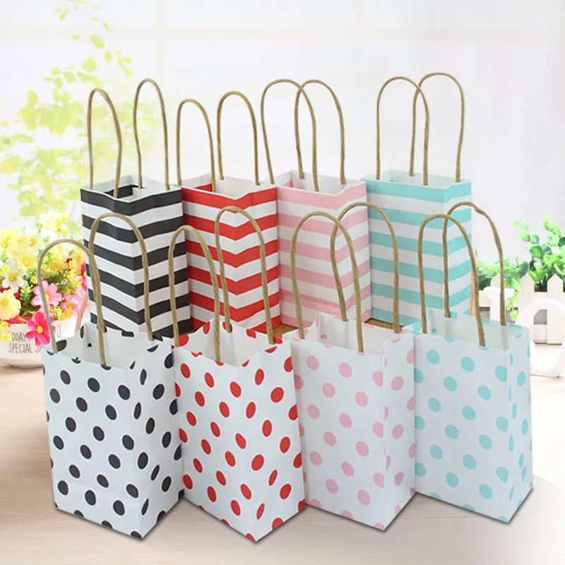 AVEBIEN 20pcs Small Gift Bag with Handles Wedding Decoration Paper Gift