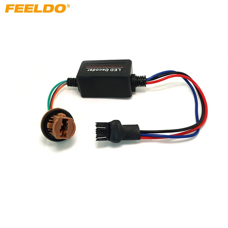 

FEELDO 1Pc DC12V 7443 LED Light Warning Canceller Decoder Load Resistor NO-OBD Error NO Hyper Flash Adapter #MX2271