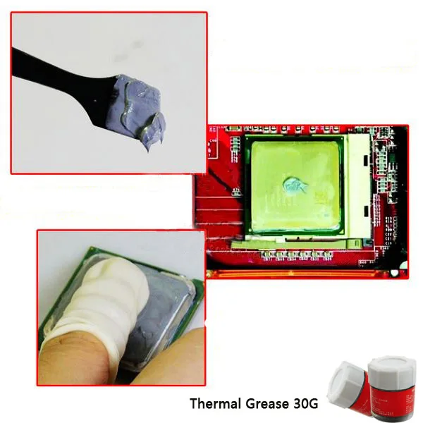 30G полный флакон, содержащий серебристо-серый консистентная смазка CPU теплоотвод термопаста термопасты