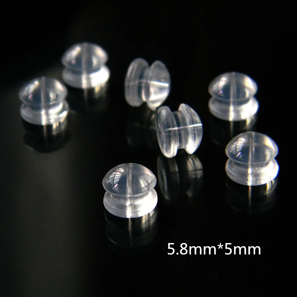 

10 PCS 5.8mm*5mm Earrings Set Transparent Silicone Earrings Accessories Ear Plugging Earring Back Stopper DIY Jewelry Findings