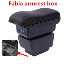 Для нового Fabia подлокотник коробка центральный магазин содержание хранения skoda Fabia 3 подлокотник коробка с подстаканником пепельница USB