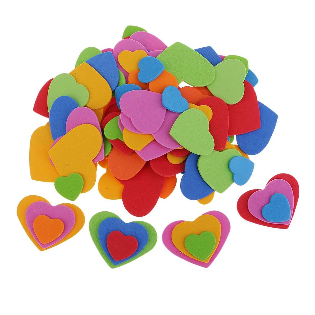 200pcs Love Heart Shape EVA Foam Embellishment for Scrapbooking Kids Craft Card Making