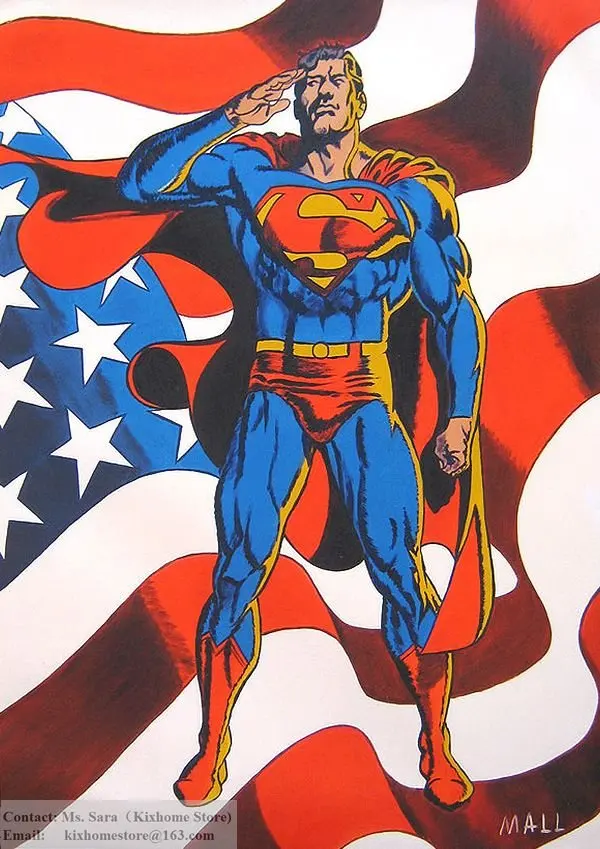 Free ship POP Arts Superman salute hand made oil painting artworks