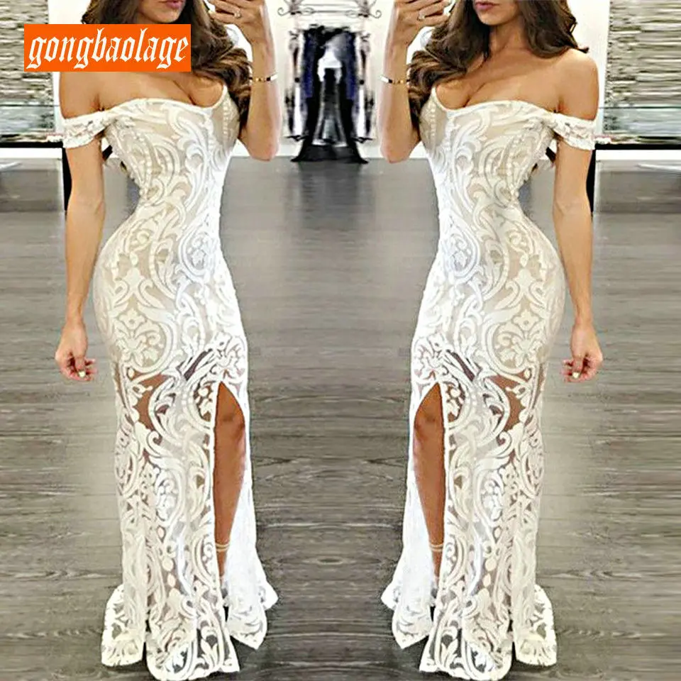 

Sexy Mermaid Evening Party Dresses Women 2019 Formal Evening Gown Long Girl Sweetheart Lace Zipper Slim Fit Lady Club Dress Prom
