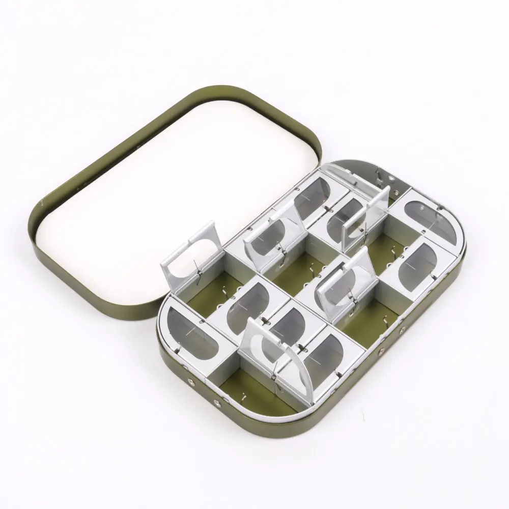Fly Box New Multifunction Aluminum 16 Compartments Aluminum Fly Fishing