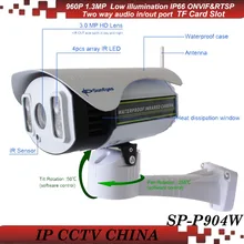 SunEyes SP-P904W 960P Wireless Wifi Pan/Tilt IP Camera Outdoor Waterproof 1.3MP HD with TF/Micro SD Slot Array IR 100M
