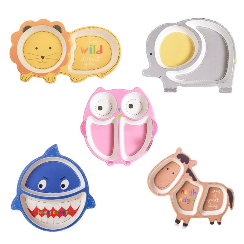 Baby Kids Natural Bamboo Fiber Bowls Cute Cartoon Animal Dishes Baby Feeding Tableware Irregular Children Toddler Portable Plate Baby Kids Natural Bamboo Fiber Bowls Cute Cartoon Animal Dishes Baby Feeding Tableware Irregular Children Toddler Portable Plate