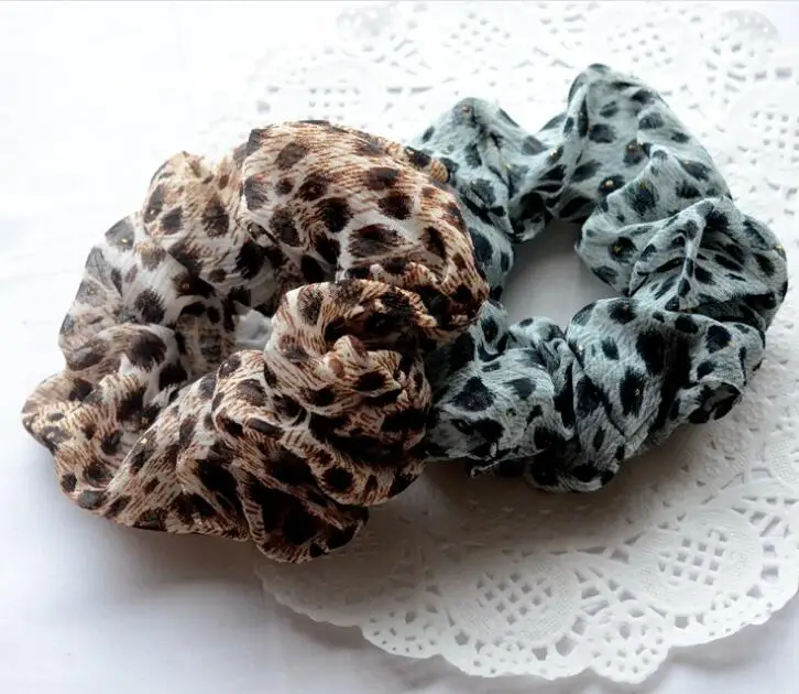 

Free shipping Fashion women cute Leopard print hair bands lovely hair scrunchies girl's hair tie accessories ponytail holder
