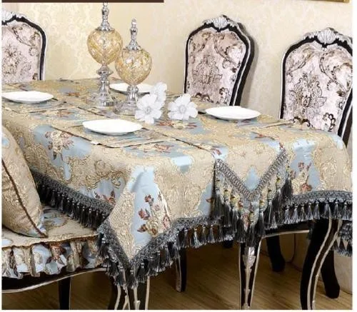 200-33cm-Chinese-Vintage-European-Style-Luxurious-Handmade-Brocade-sky-blue-Table-Runner-Bed-Flag