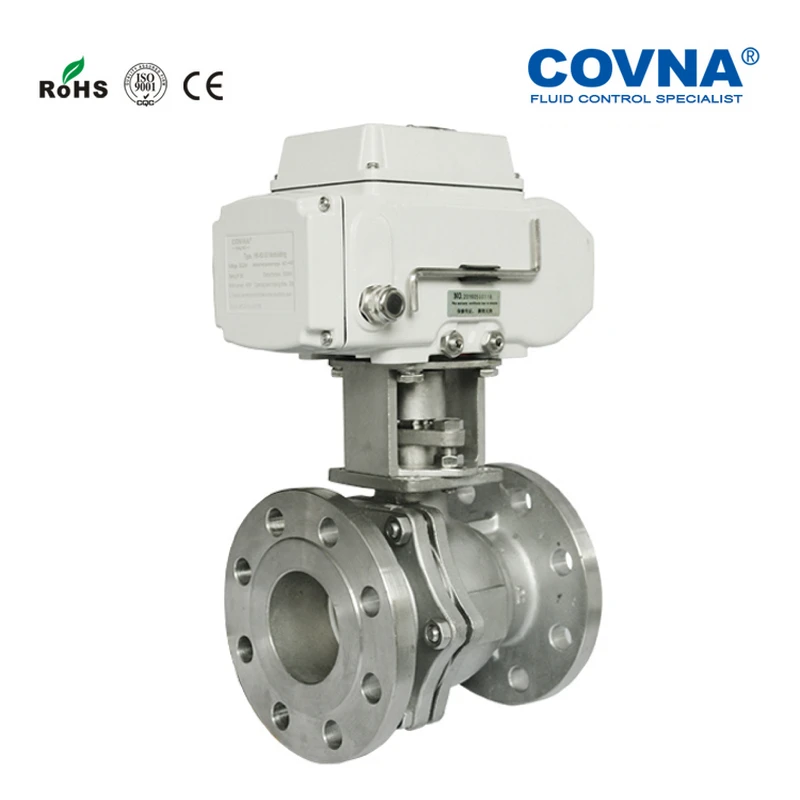 5 дюймов Class150 ANSI фланцевый моторизованный шаровой клапан два способа модуляции 4-20mA нержавеющая сталь 304 полный порт уплотнительное кольцо из ПТФЭ