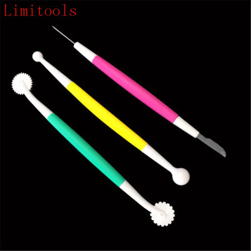 

3Pcs/Set Fondant Cake Decorating Modelling Tools Fondant Needle Cake Pastry Carving Cutter Flower Clay Baking Craft Set