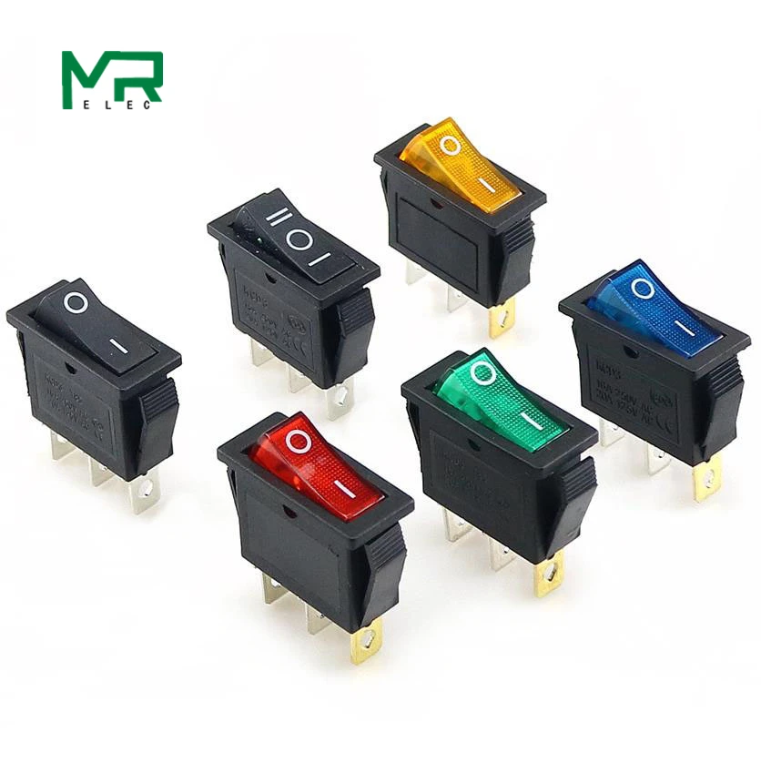 KCD3 Series Boat Rocker Switch 3 Position 3-Pin On-Off-On 20A 125V 16A 250V