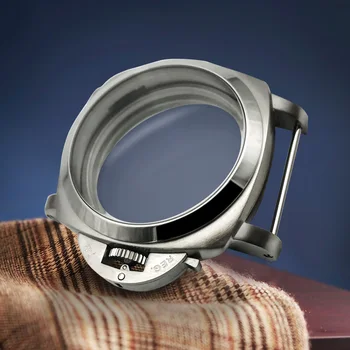 

47 mm stainless steel brushed hand winding white watches case fit for EAT 6497/ 6498 movement