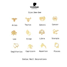120 шт 4 мм 5 мм Зодиак украшения ногтей, маникюрные стразы сплава для ногтей, AriesTaurusGeminiCancerScorpioNail украшения Tessie магазин