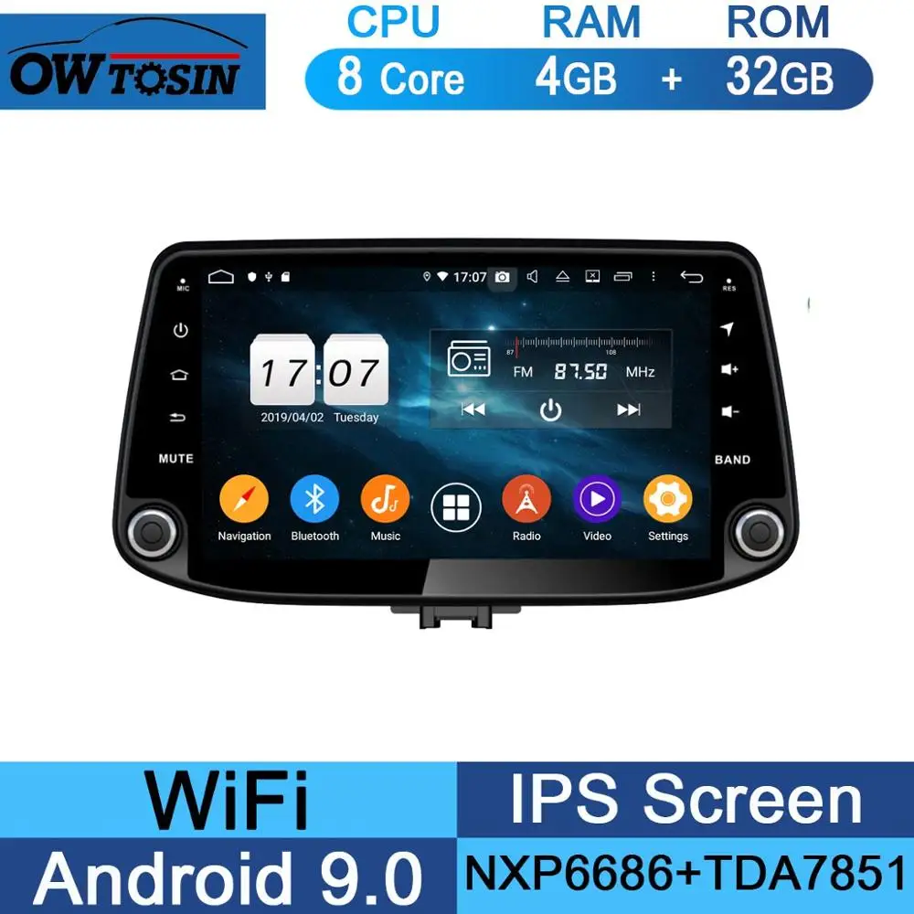 " ips 8 ядерный 4 Гб+ 64 ГБ Android 9,0 автомобильный мультимедийный плеер для hyundai i30 gps навигация радио DSP CarPlay Parrot BT - Цвет: 32G