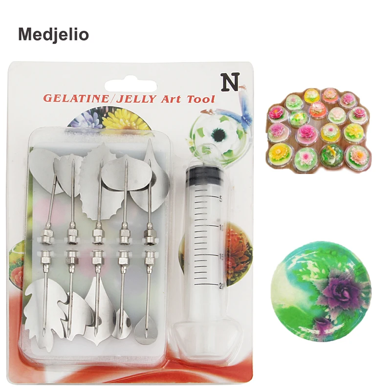 

Medjelio 3D Jelly Flower Art Tool DIY Gelatin Art Tools Jello Stainless Steel Pudding Nozzle Jelly Syringe Cake Decoration Tools