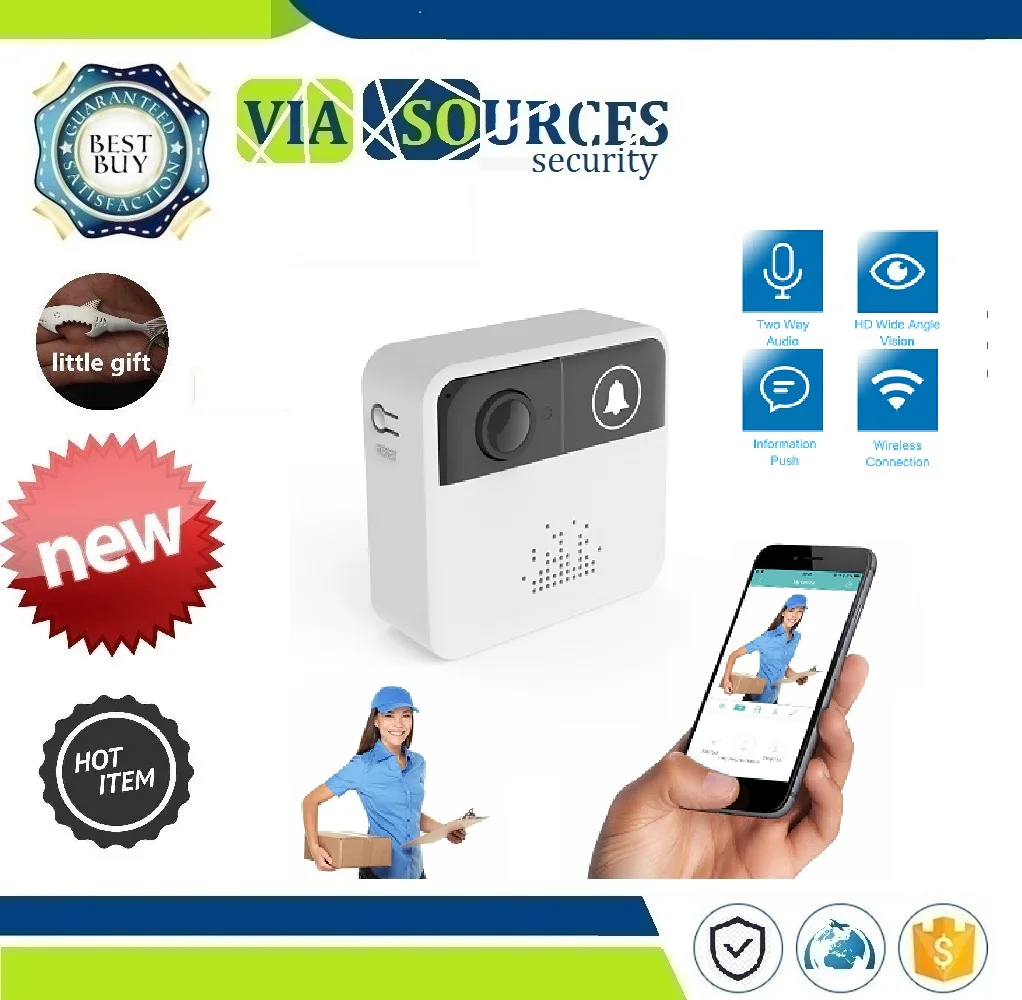 

Two Way Audio Intercom IP Door Bell Home Security APP Control And 720P HD Wireless WIFI Doorbell Battery Door Camera