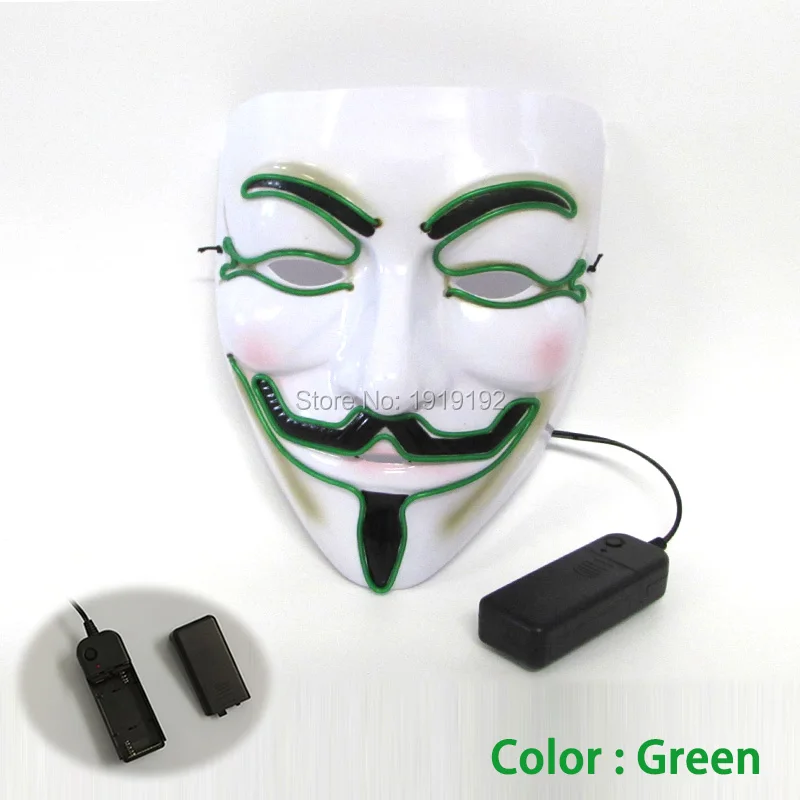 Фильм Вендетта el wire Masks костюм с маской анонимированная маска для светящиеся вечерние карнавальные маски для танцев от DC-3V водителя
