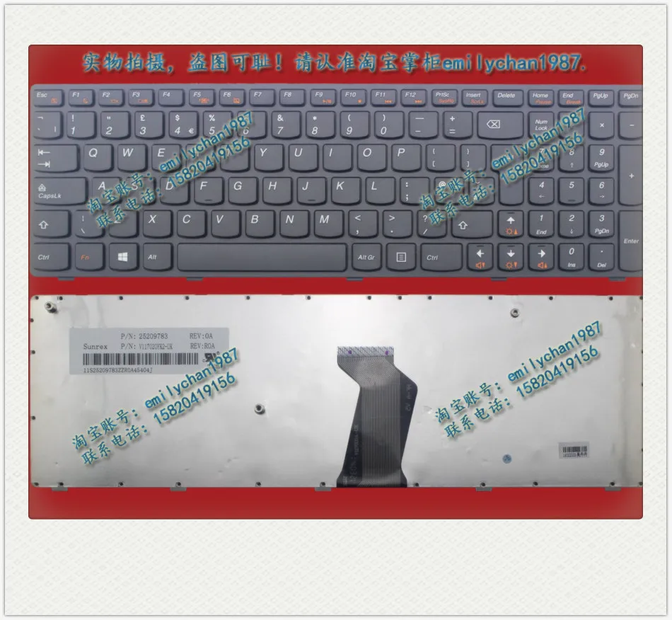 

Original New For Lenovo B575 B580 B590 V570 V570c V580 V580c B570 B570A B570e B570G Laptop keyboard UK Layout