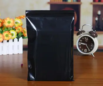 

20*30cm Black Aluminum Foil Zip Lock Bag Stand up Food Packaging Gift Bags 300pcs/lot Free shipping
