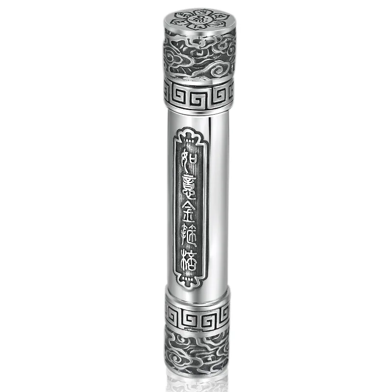 925 пробы серебро украшения тайские серебряные Ruyi Золотое кольцо Stick Шесть Слово мантра зарядки прикуривателя Для мужчин кулон