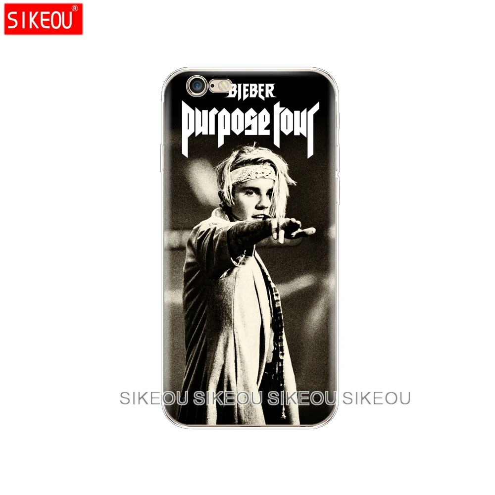Silicone Cover Phone Case For Iphone 6 X 8 7 6s 5 5s SE Plus 10 Case Justin Bieber purpose tour Justin Bieber purpose tour