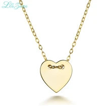 

I&zuan Trendy Heart Shape Pendant Sterling Silver Jewelry Plated Yellow Gold Jewelry For Women 925 Silver Pendant Necklace