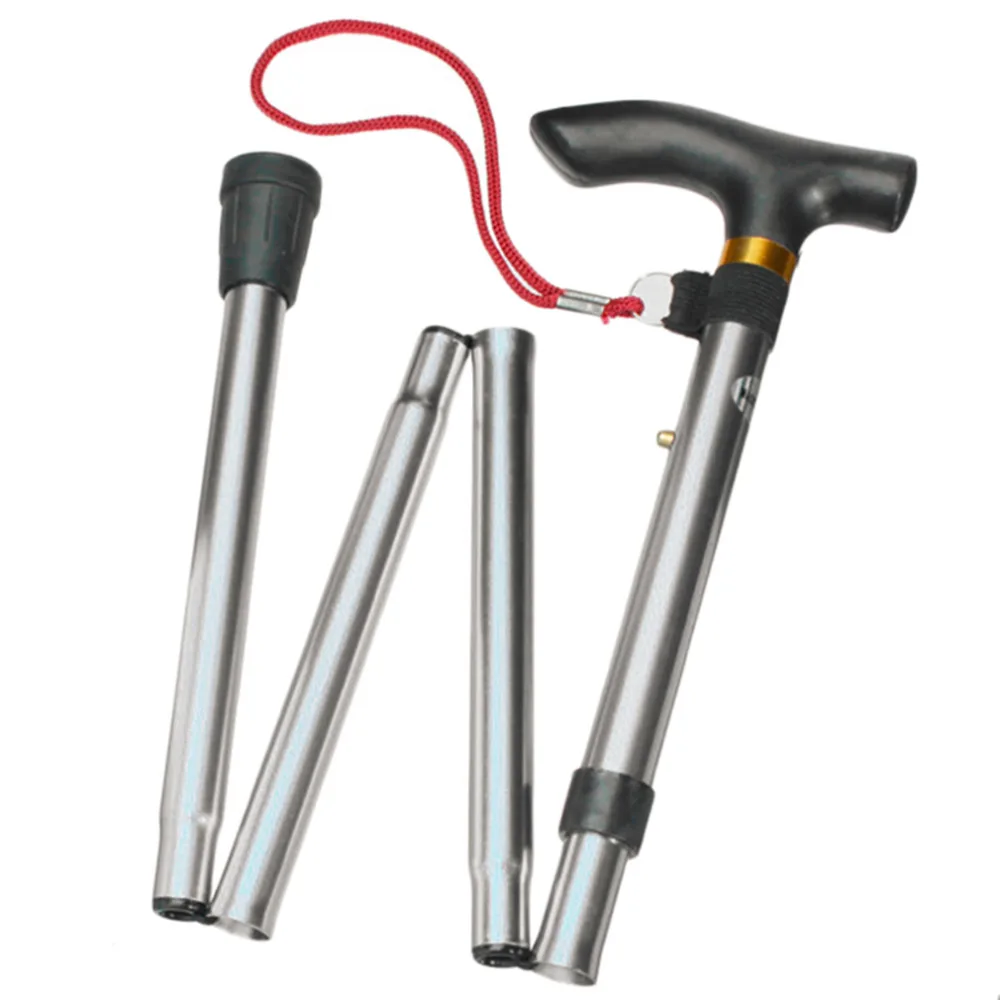Bastón senderismo Trekking rastro ultraligero 4-sección ajustable bastones de aleación de aluminio plegable bastón de Palos Bastón senderismo Trekking rastro ultraligero 4-sección ajustable bastones de aleación de aluminio plegable bastón de Palos