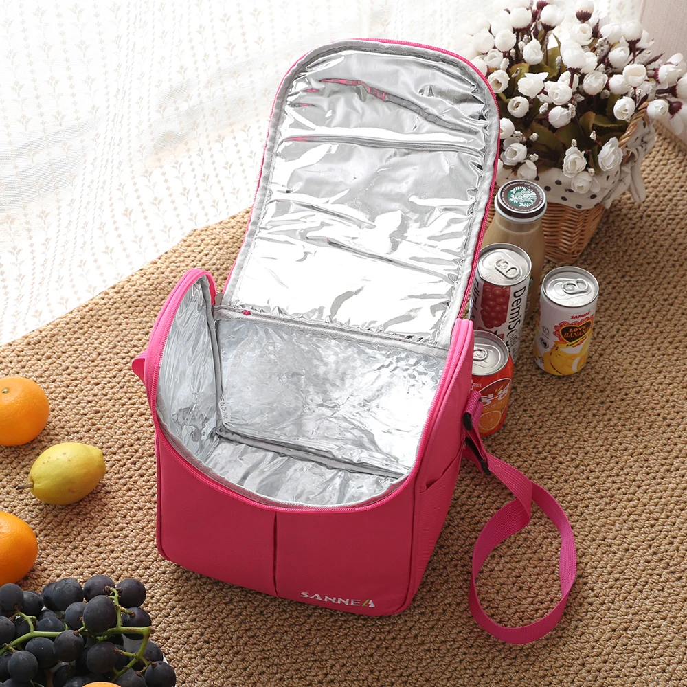 SANNE 7L полиэстер водонепроницаемый для пикника Путешествия хранения полосой новый дизайн термоизолированные модные сумки для обедов сумка