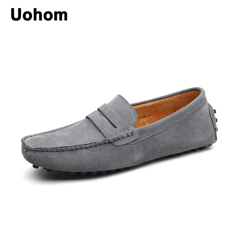 

Uohom 2018 Men Casual Shoes Fashion Men Shoes Leather Men Loafers Moccasins Slip On Men's Flats Loafers Male Shoes Driving Shoes