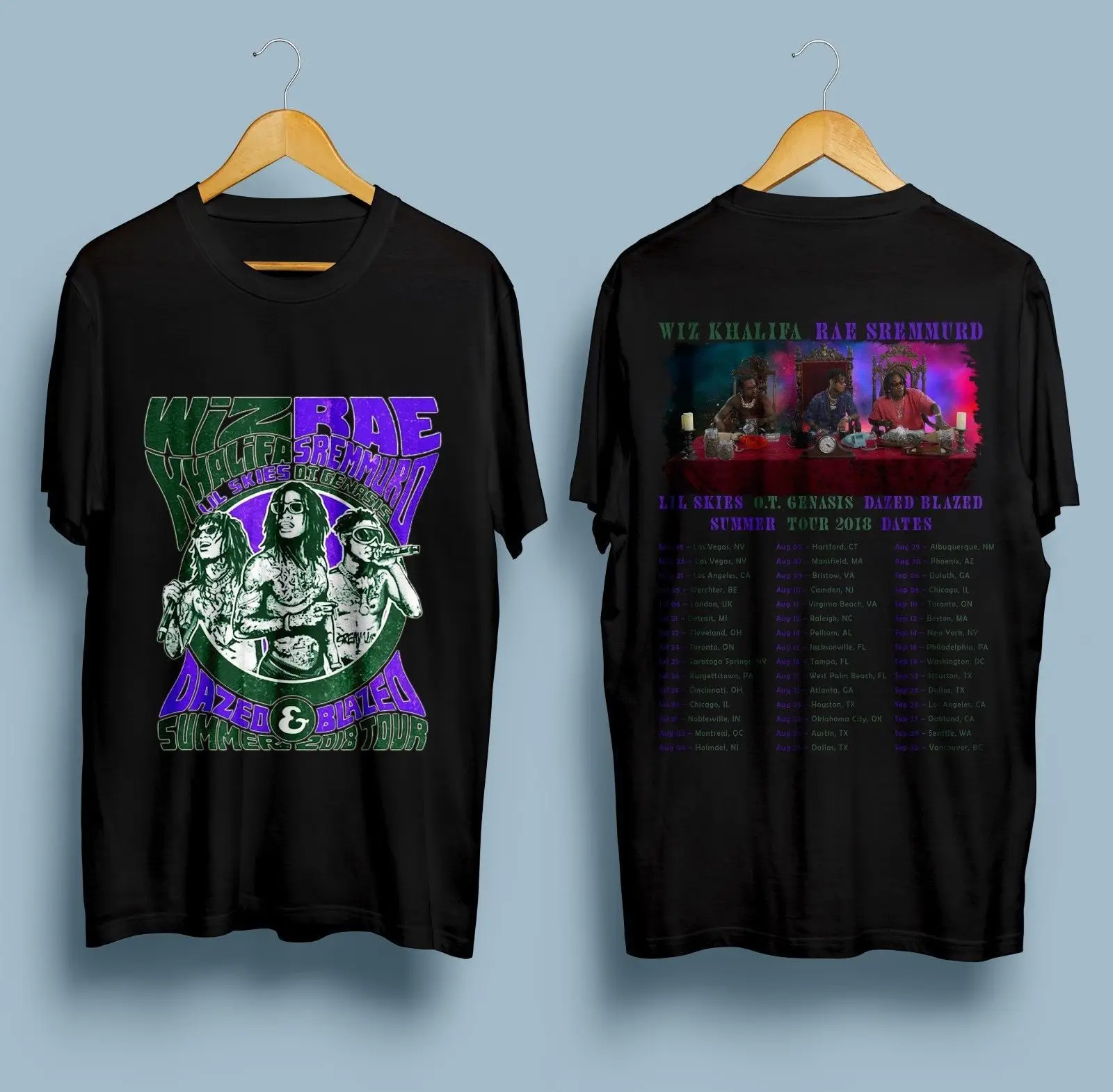 

Wiz Khalifa Rae Sremmurd Dazed Blazed Summer 2018 T-Shirt Fashion T-Shirts Slim Fit O-Neck Top Tee Summer Mens Print T Shirt