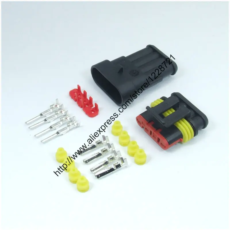 

10kit 282088-1 282106-1 IP67 4-контактный супер герметичный водонепроницаемый Электрический проводной разъем, Автомобильный штекер для автомобиля, фургона, морского самолета