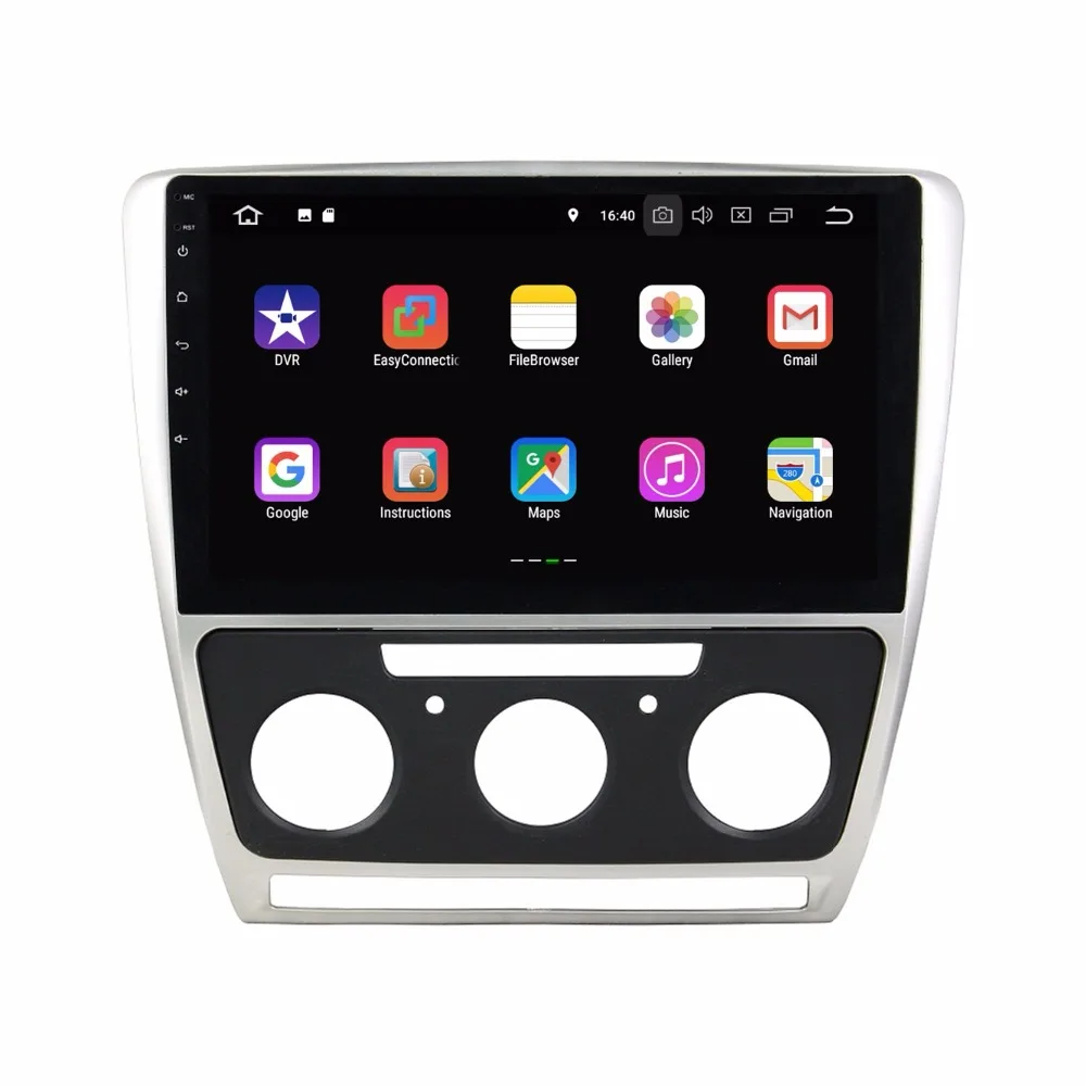 Top 2GB RAM Quad Core 10.1" Android 8.1 Car DVD Player for Skoda Octavia 2010-2014 With GPS Radio Bluetooth WIFI 16GB ROM USB DVR 1