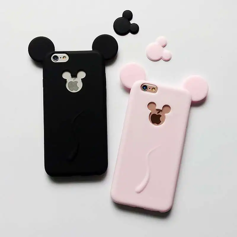 

7plus Soft Silicone Mickey minnie Phone Case Cartoon tpu Mobile Cover for iPhone 7 8 plus Cute Girly Stylish Cellphone coques