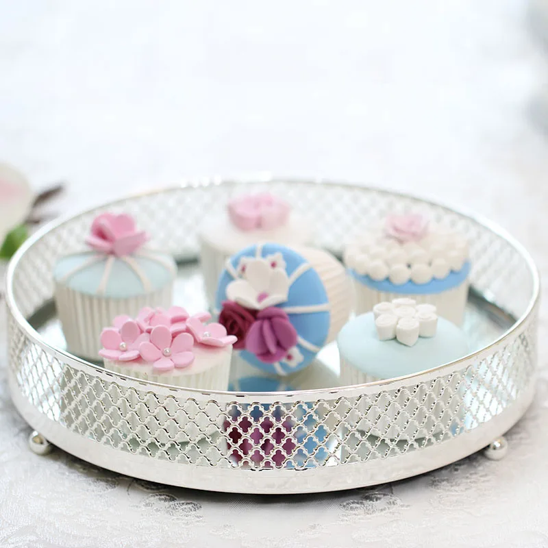 Cake stand Dessert trays Cake tray decor metal Storage tray with beads